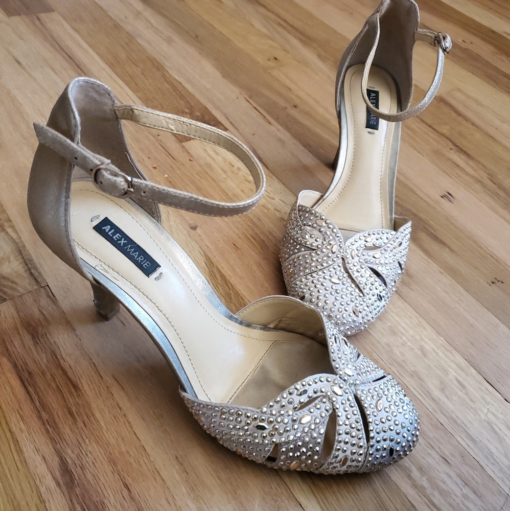 Alex Marie strappy Platform Rhinstone Heels